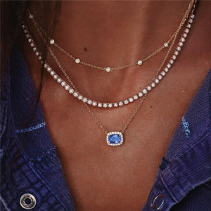 Choker and pendant necklace set of Crystal