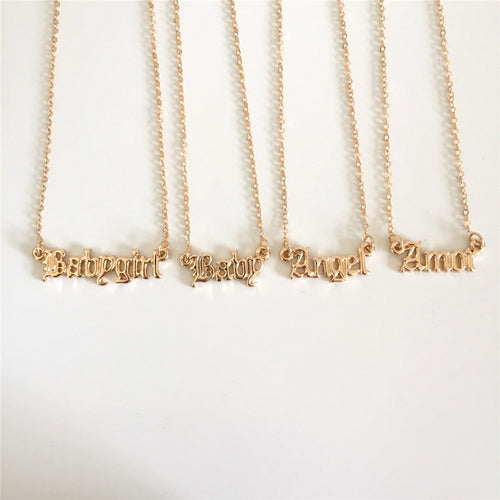 Ladies names  necklaces in golden