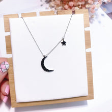 Load image into Gallery viewer, Choker style necklace with moon and star