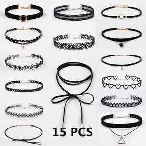 Black color  Choker sets with peerless styles