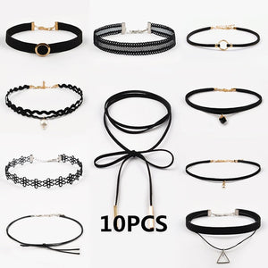 Black color  Choker sets with peerless styles