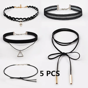 Black color  Choker sets with peerless styles