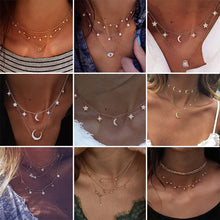 Load image into Gallery viewer, ladies choker necklce with moon and star