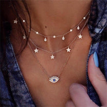 Load image into Gallery viewer, ladies choker necklce with moon and star