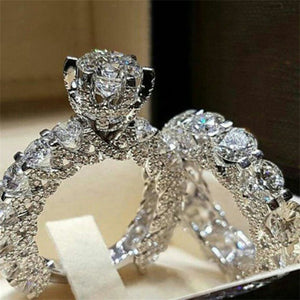 crystal rings in crown and diamond shape