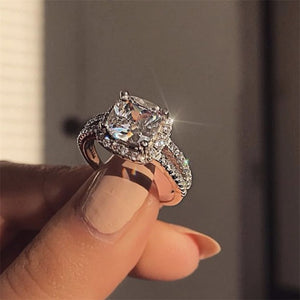 crystal rings in crown and diamond shape