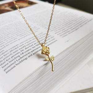 Gold rose pendant