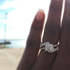 Crystal style  engagement ring