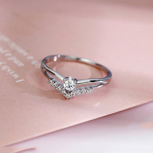 Crystal style  engagement ring